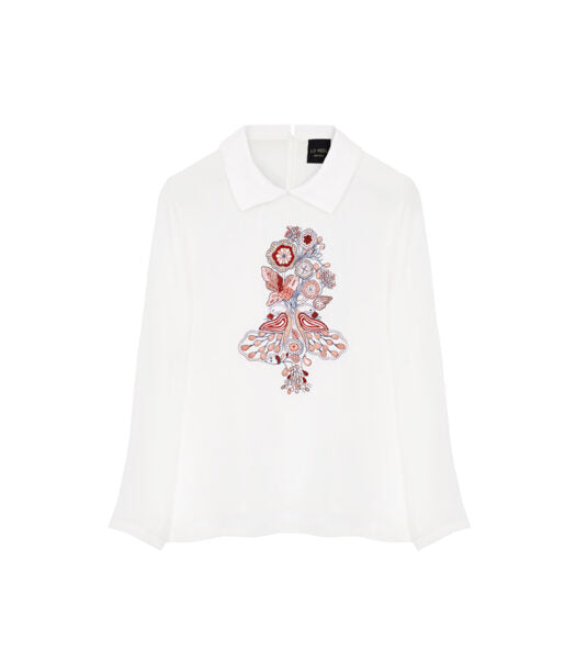 Chemise Anna broderie exclusive LO NEEL fleurs et paons