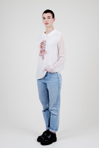 Chemise Anna broderie exclusive Paons viscose FSC