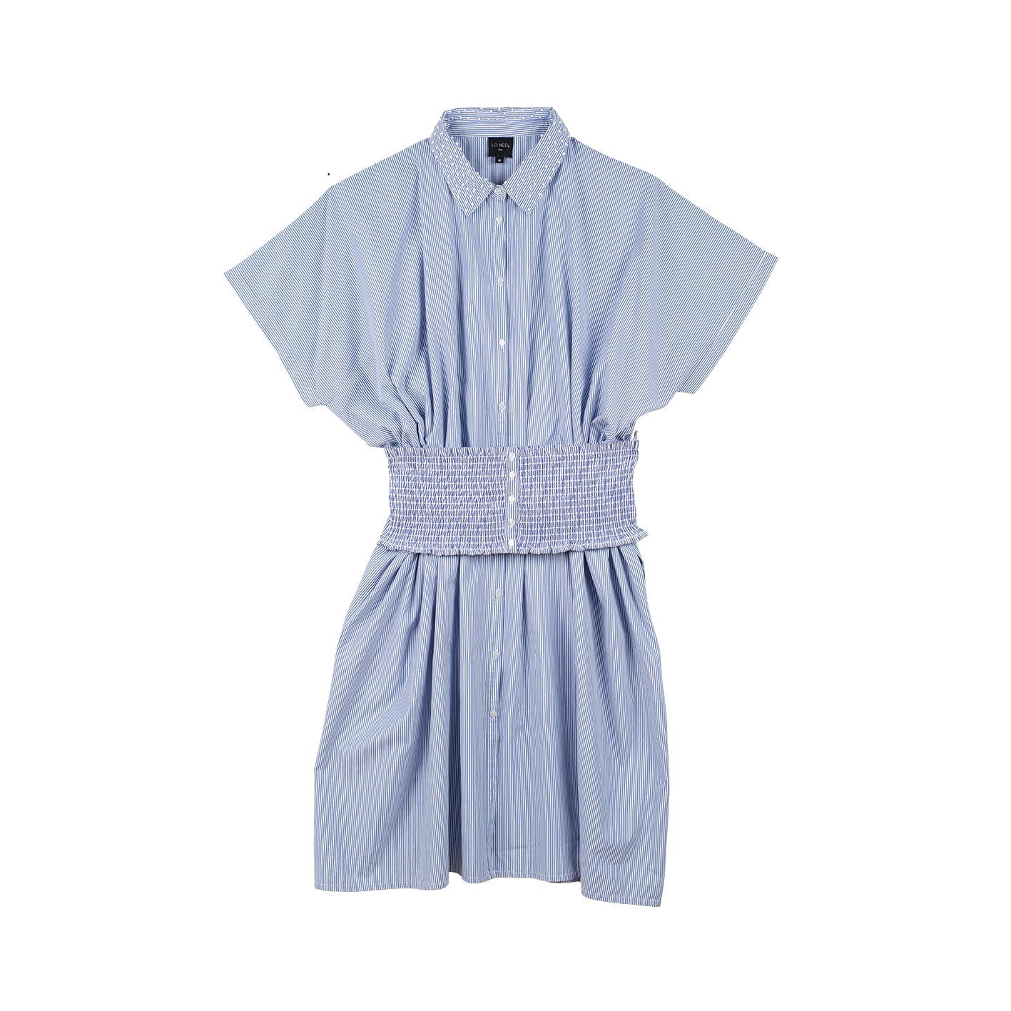 robe chemise mi-longue avec sa ceinture/top en coton bio certifié GOTS