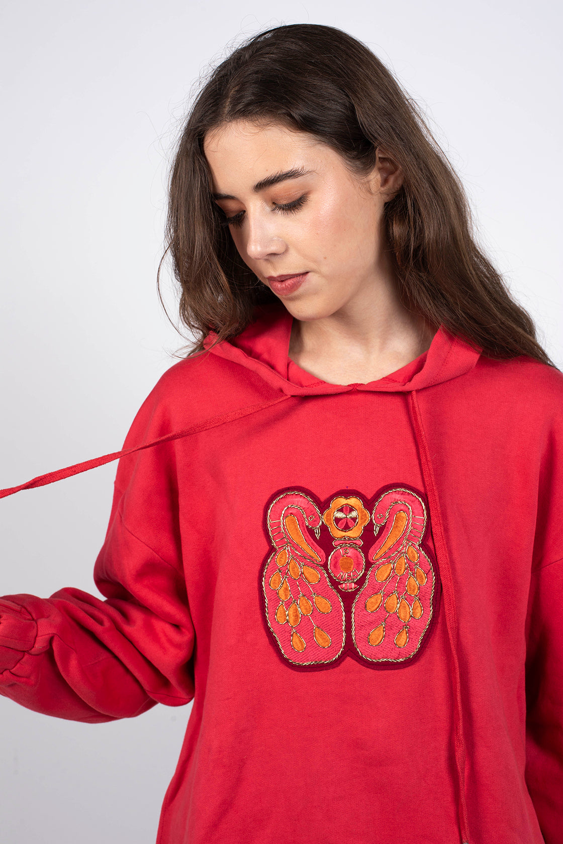sweat rose à capuche en coton biologique certifié GOTS