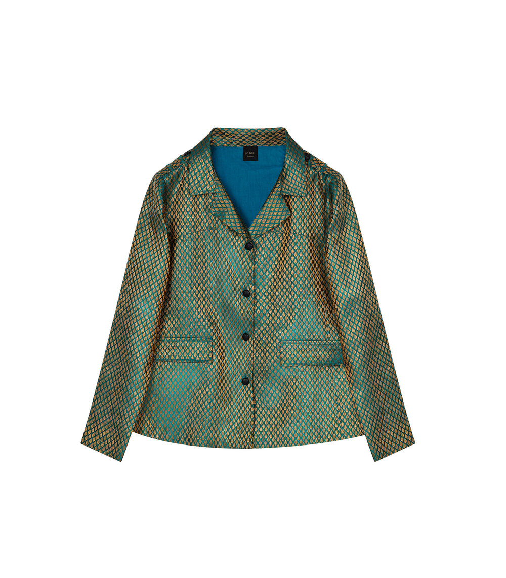 veste blazer avec broderie artisanale au dos