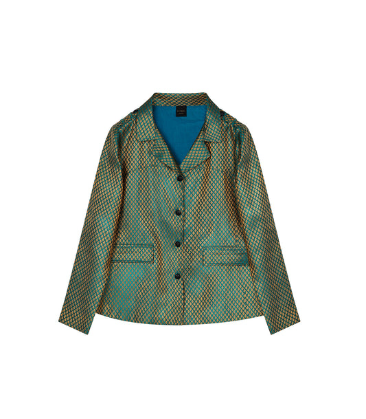 veste blazer avec broderie artisanale au dos