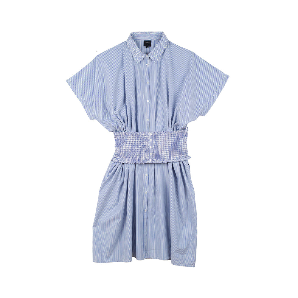 robe chemise mi-longue avec sa ceinture/top en coton bio certifié GOTS