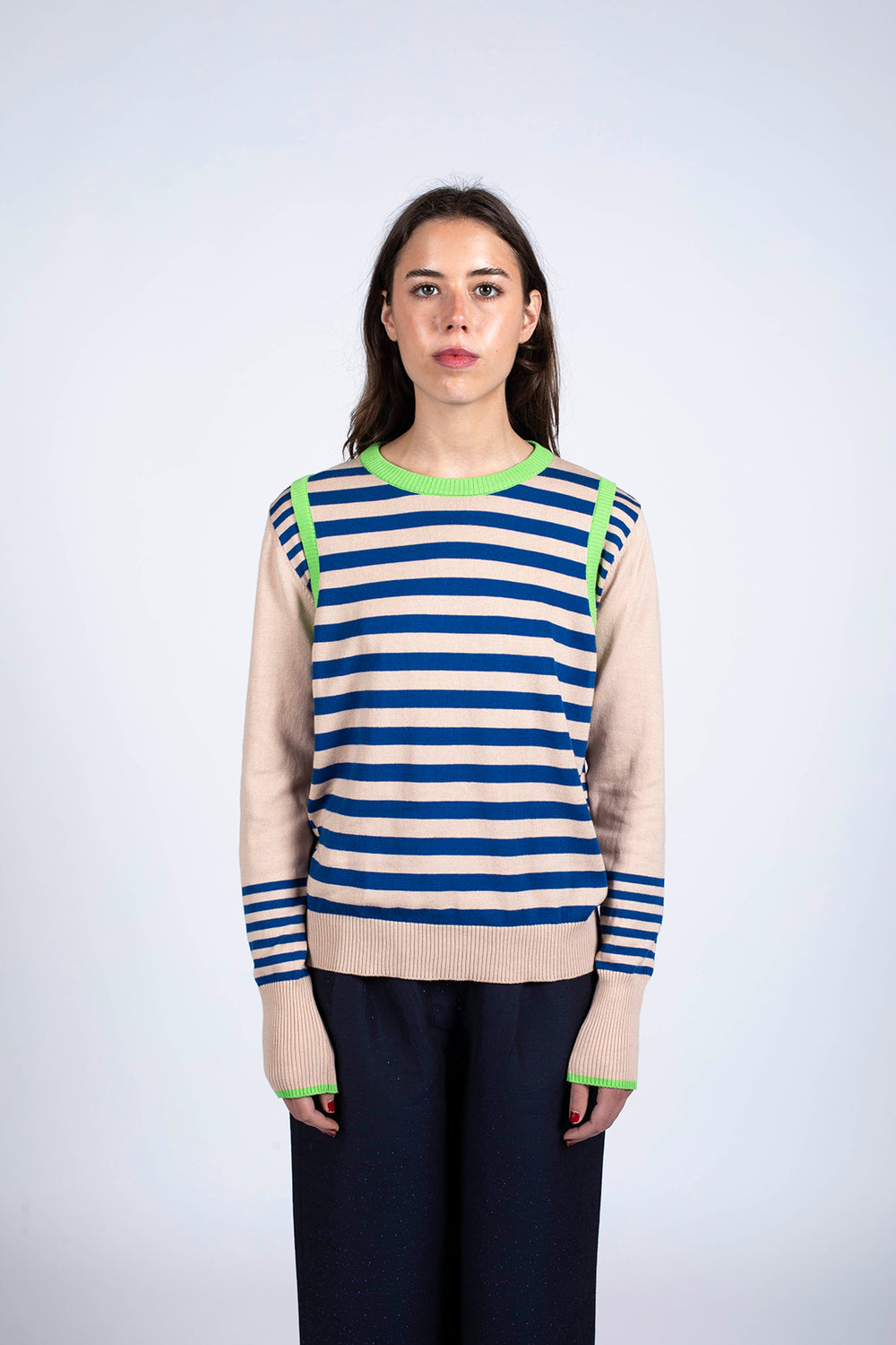 Pull Fred Marine et beige 