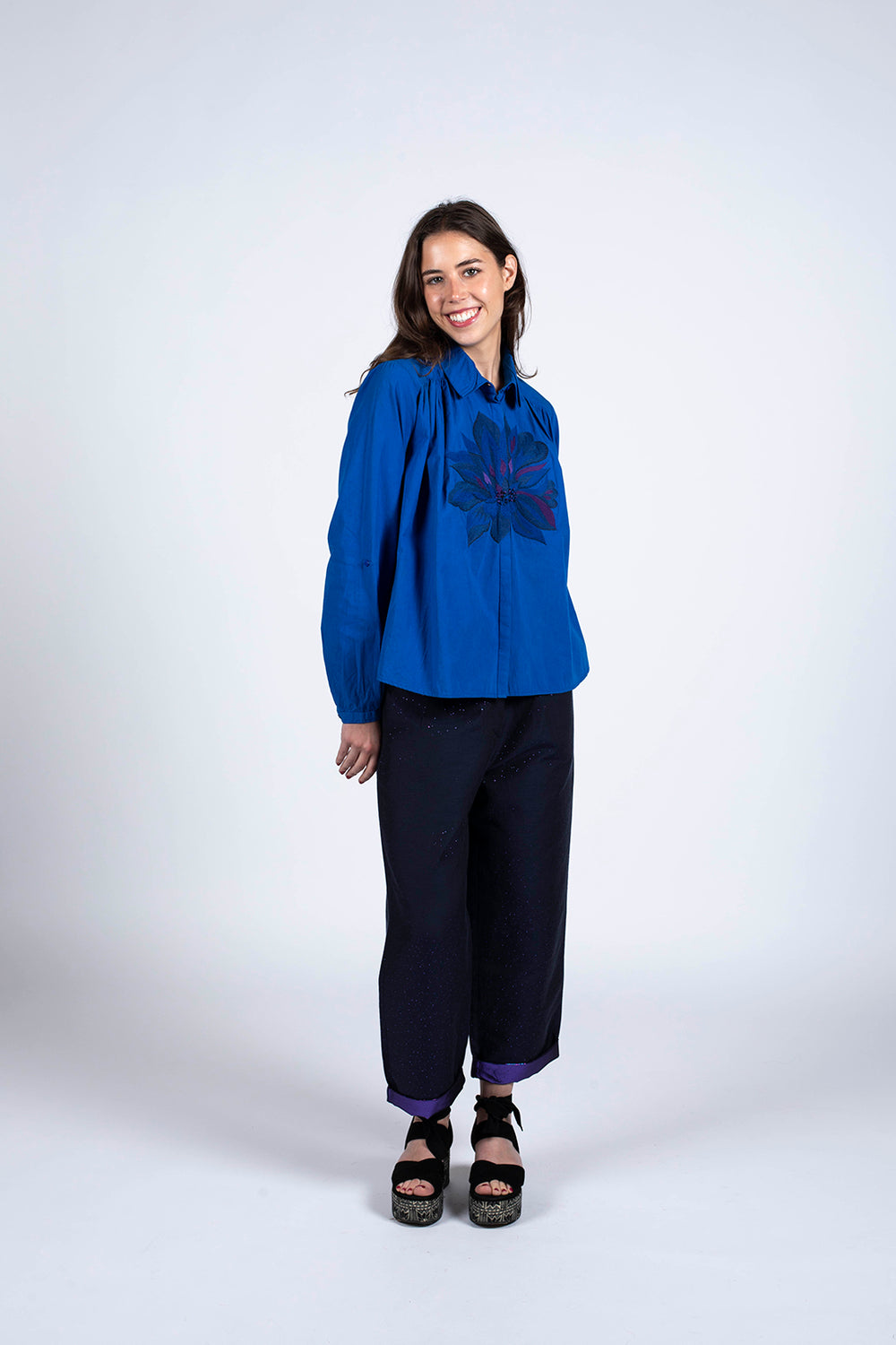 Chemise manches longues Hila indigo