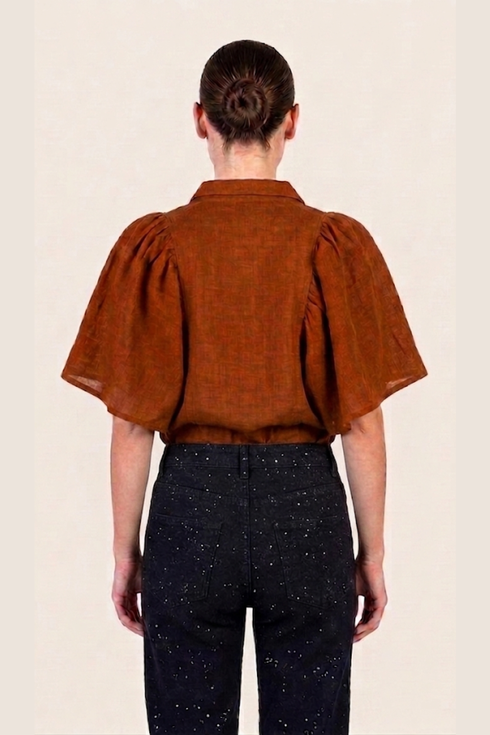 Blouse Juliette orange de dos
