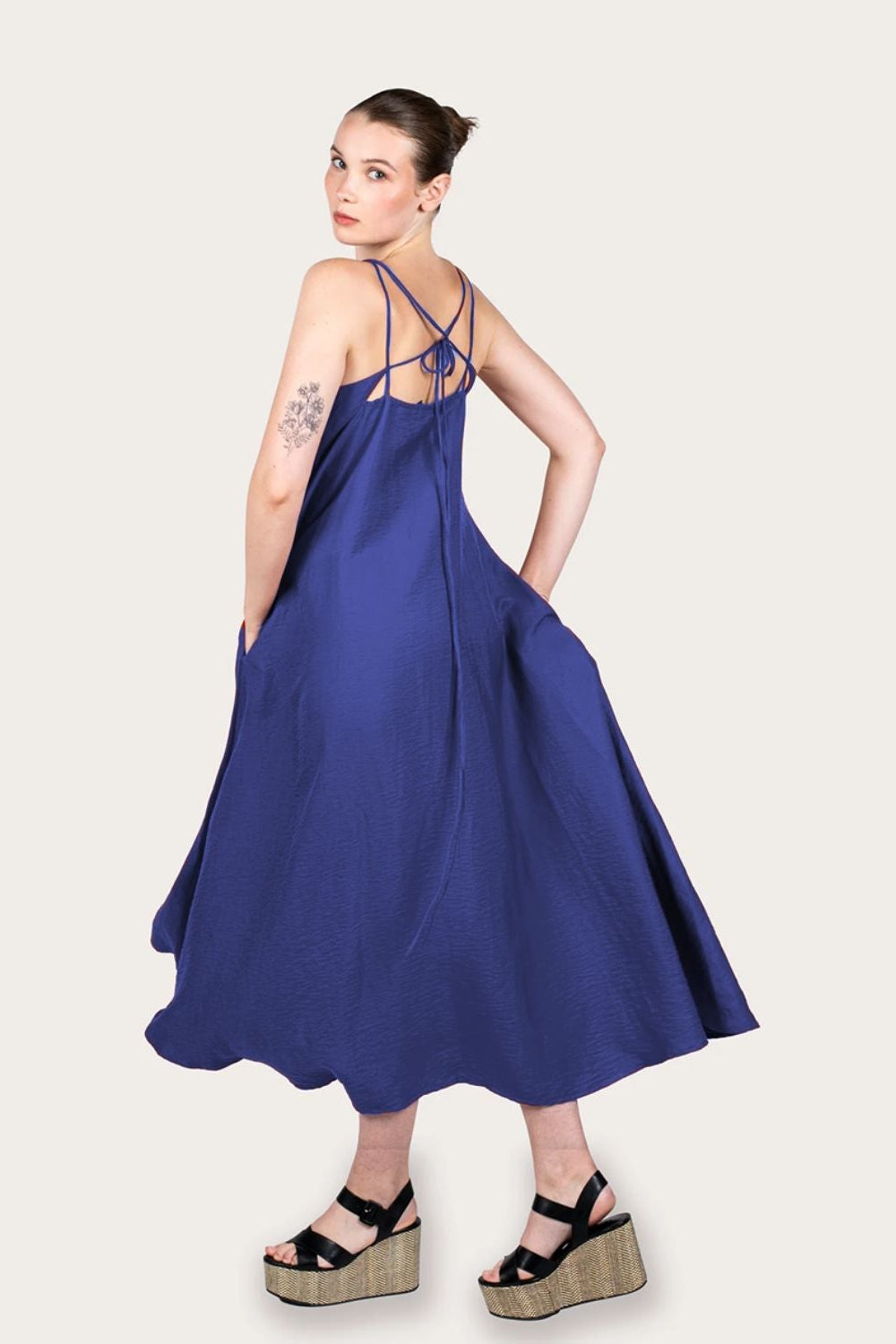 Image Robe Lea Bleue de dos