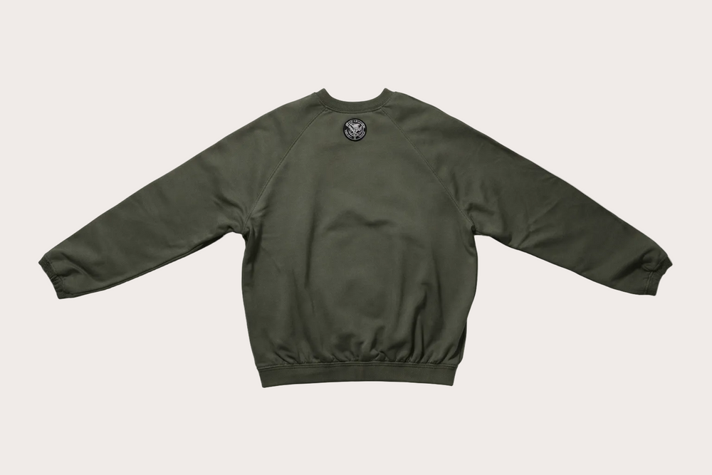Sweat Aurore Kaki coton upcyclé dos